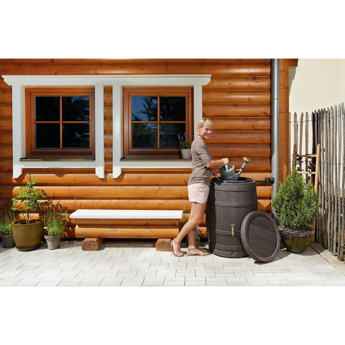 GARANTIA BARRICA Regenfass, braun - SHW - FIRE