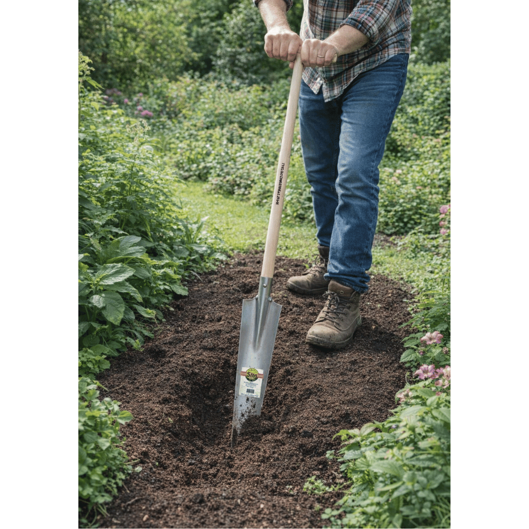 SHW Drainierspaten mit Tritt und Buchenstiel 90 cm