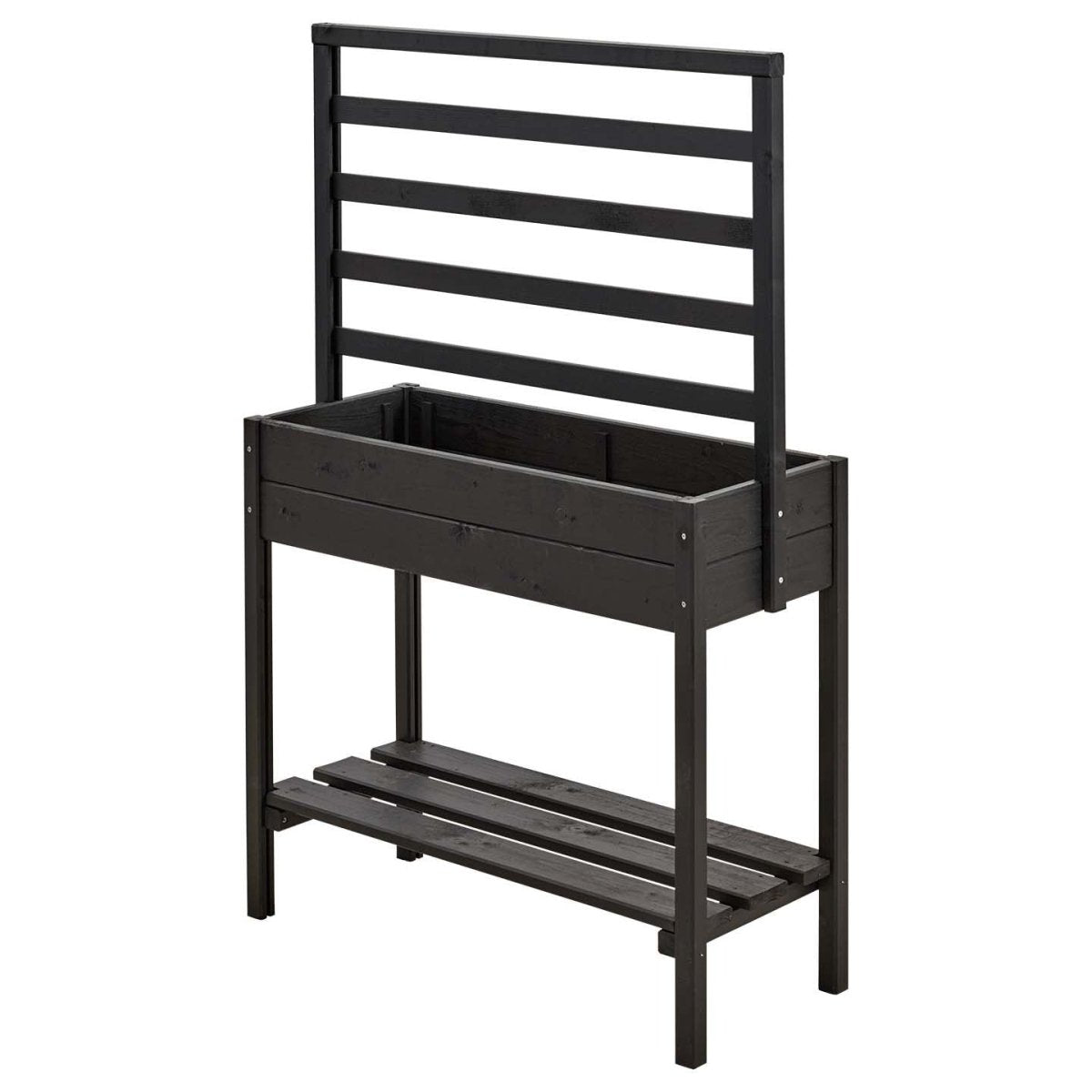 Pflanzkasten mit Ablage Gr. 88 x 37 x 137 cm - schwarz - Spalier - SHW - FIRE