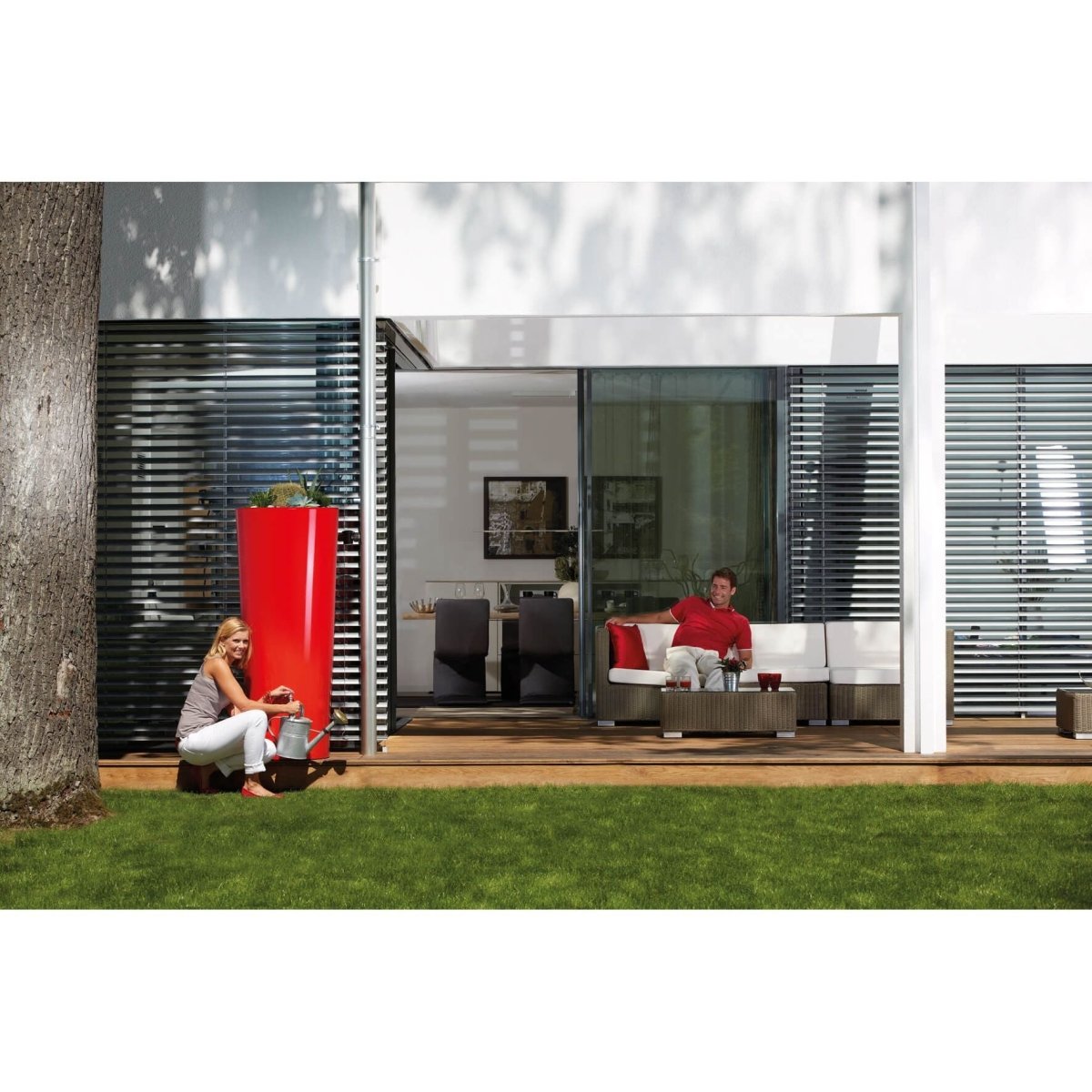 GARANTIA COLOR 2in1 Regenspeicher 350 L, mit integrierter Pflanzschale - SHW - FIRE