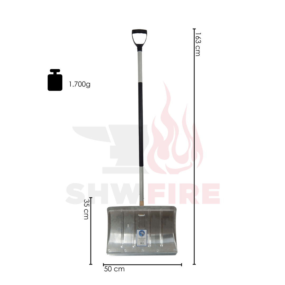 SHW Schneeschieber - Aluminium 50 cm mit Stahlkante und ergonomischem Stiel - SHW - FIRE