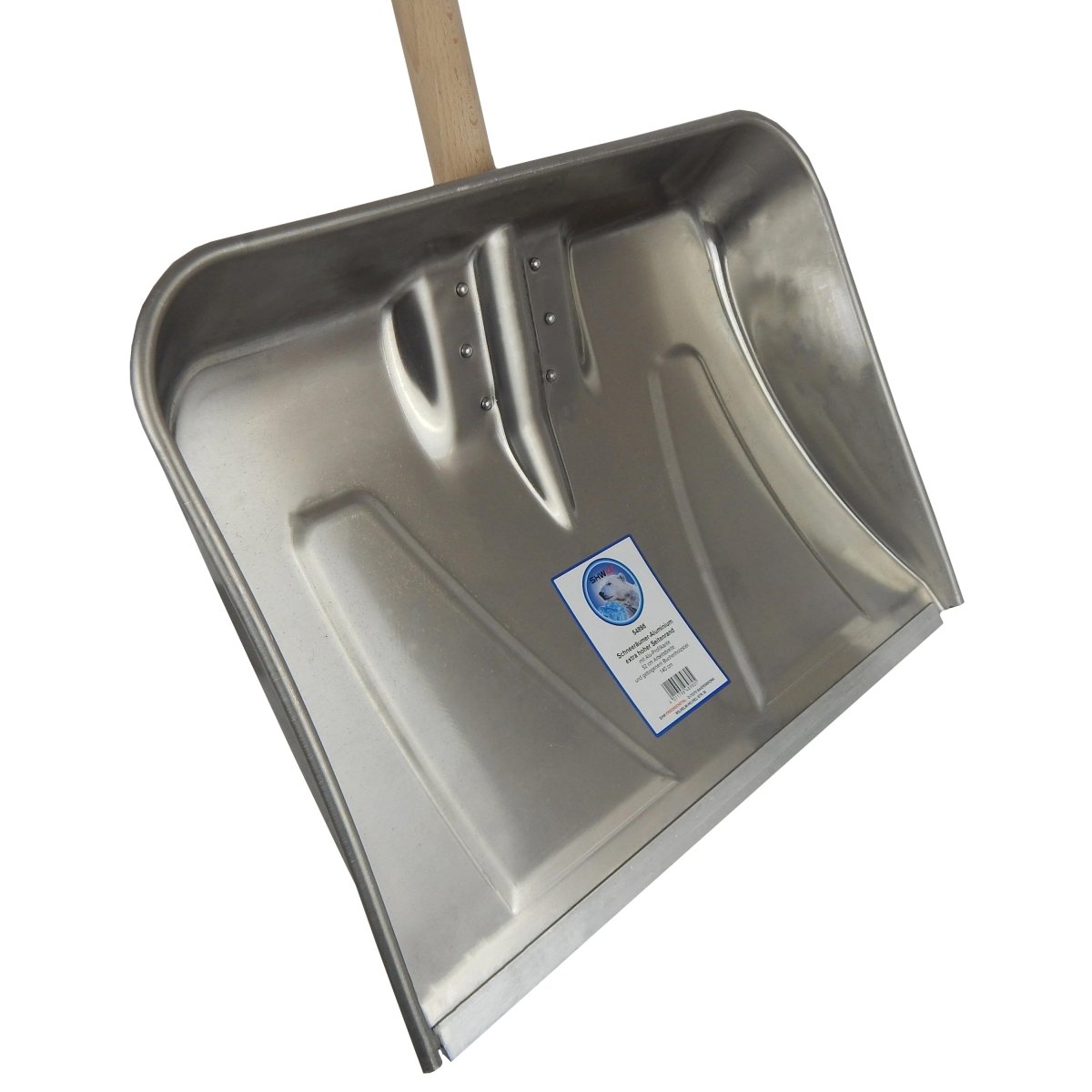 SHW Aluminium - Schneeräumer mit hochgezogenem Seitenrand und Holzstiel - SHW - FIRE