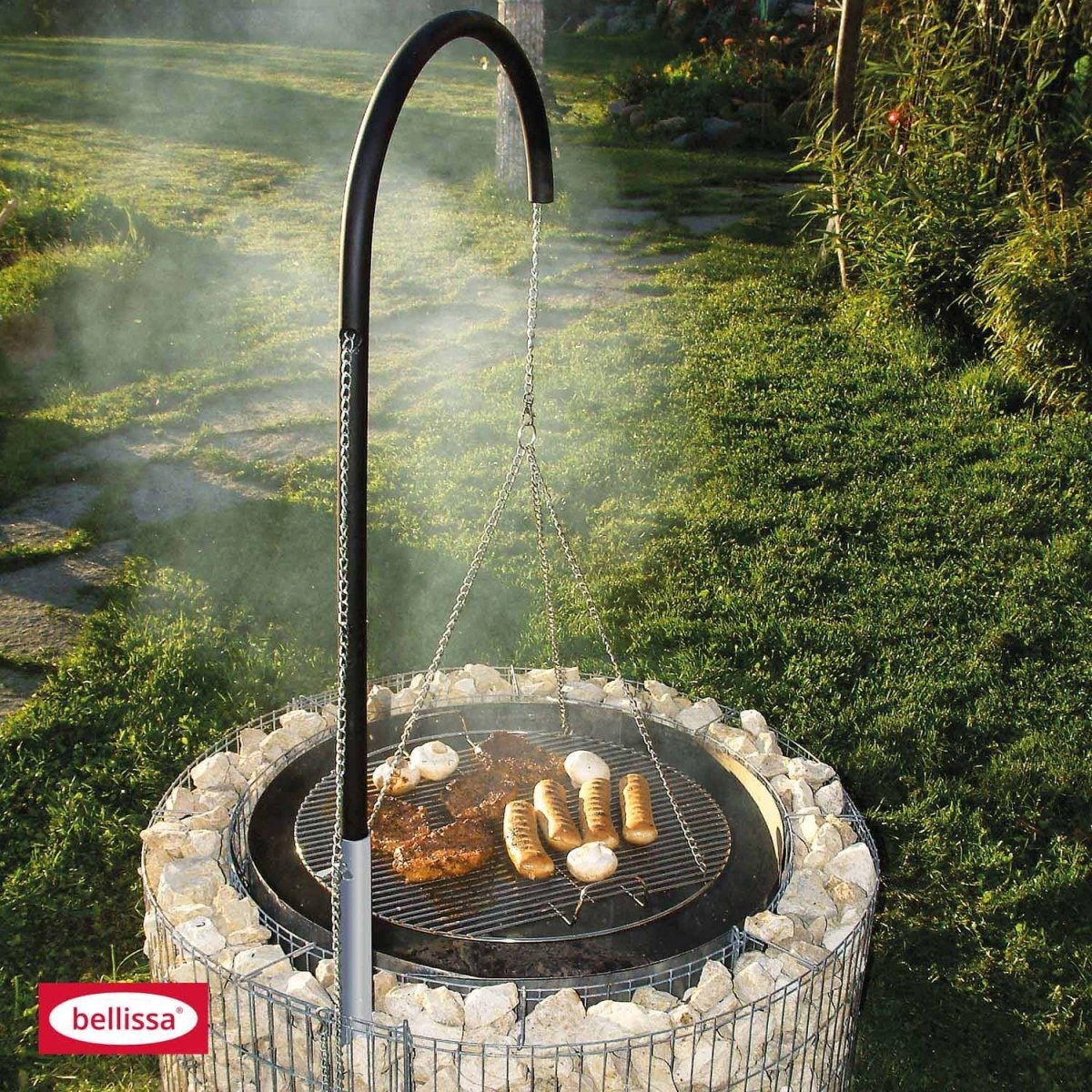 Bellissa Feuer - und Grillstelle inkl. Grillrost, Grillgalgen und Ketten - SHW - FIRE